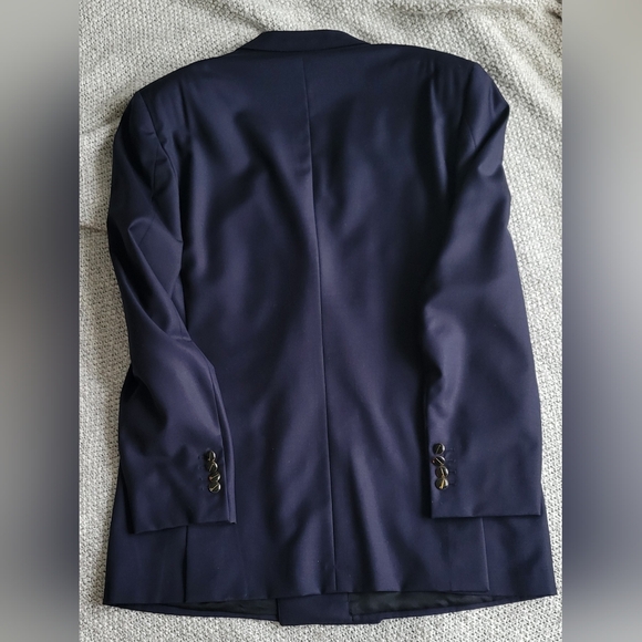 Dunhill Double Breasted Navy Blue Blazer with gold and black logo D buttons - Picture 2 of 16